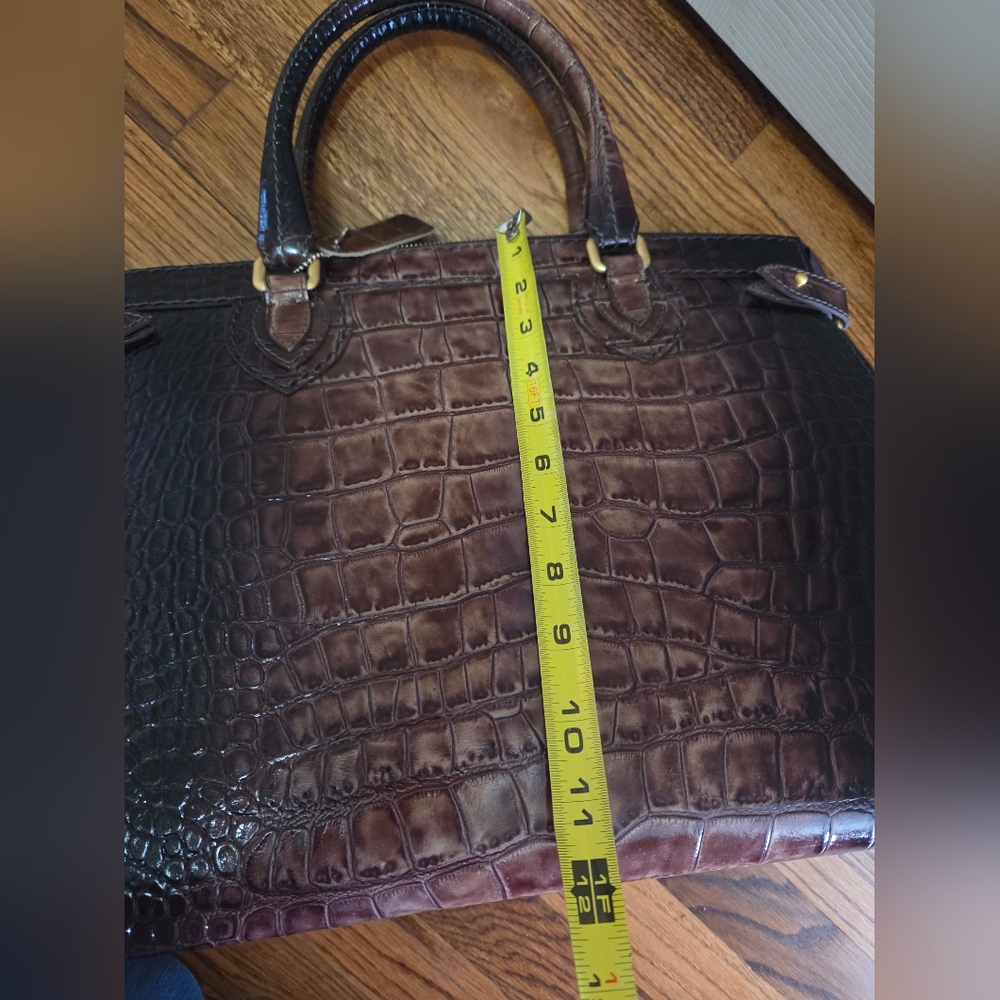 Mottini Newport Beach Crocodile-Embossed Leather Satchel - Picture 13 of 16
